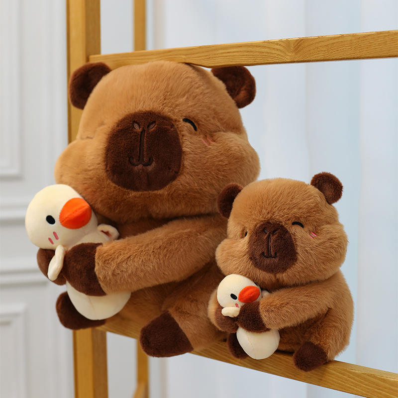 Capybara plush、capybara stuffed animal、duck plush toy、animal stuffed doll、kawaii plush