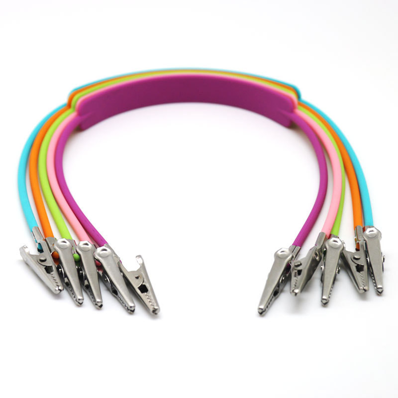 Silicon Dental Reusable Silicone Chain Bibs Clips Napkin Holder