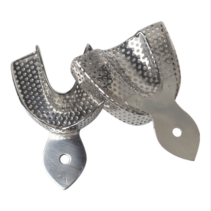 Bandejas dentales de impresión dentales de la bandeja disponible plástica de las bandejas de impresión del metal