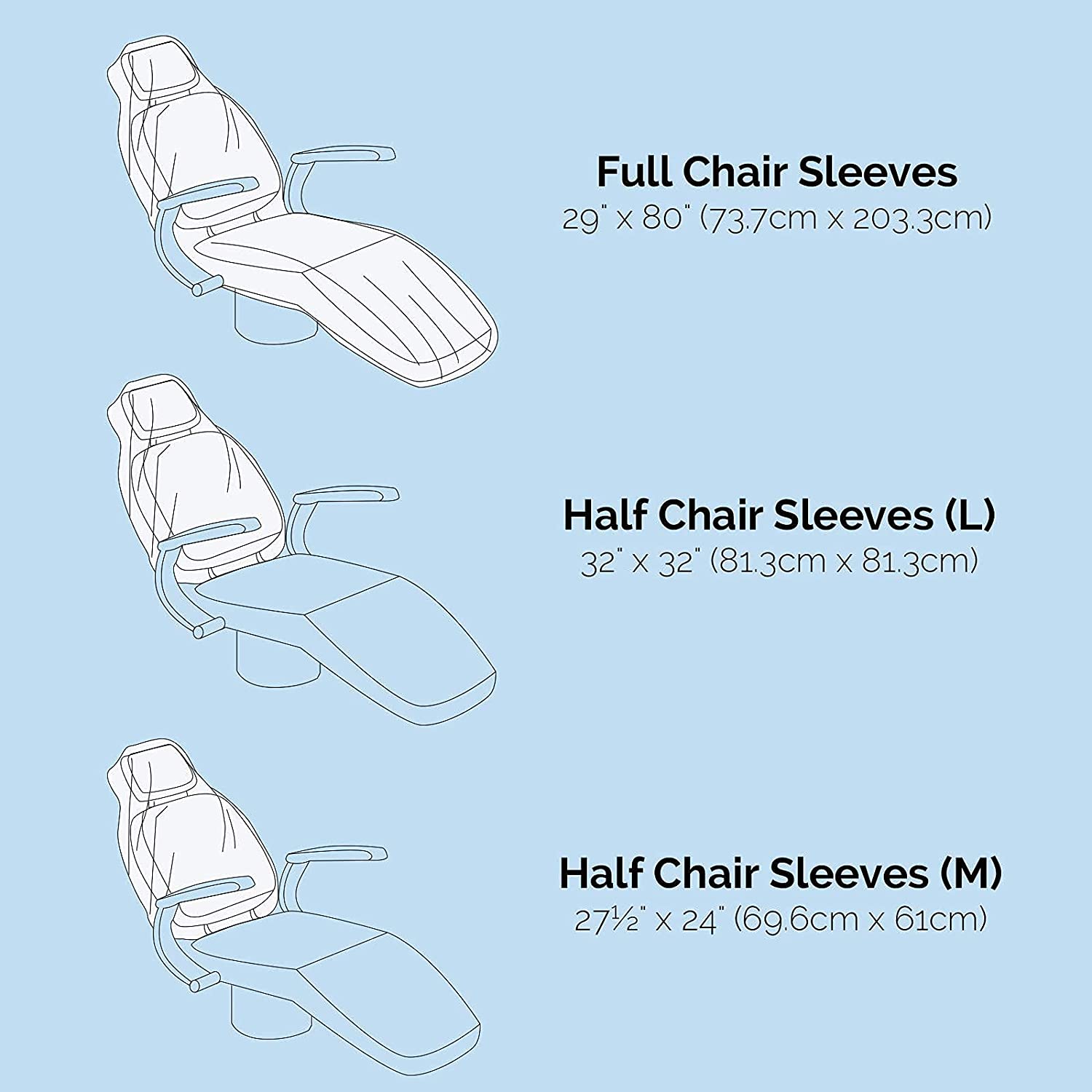 Disposable Plastic Full Clear Dental Chair Sleeves