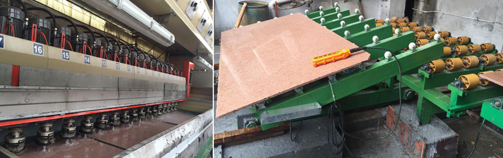 Stone polishing line