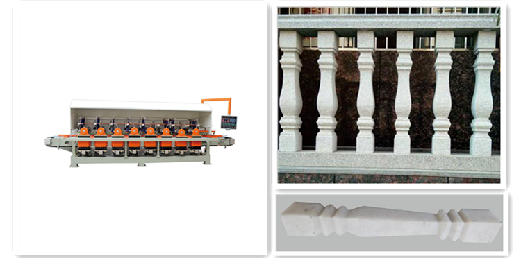 Automatic stone square column profiling and polishing machine