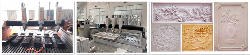 Stone engraving machine with rotary table