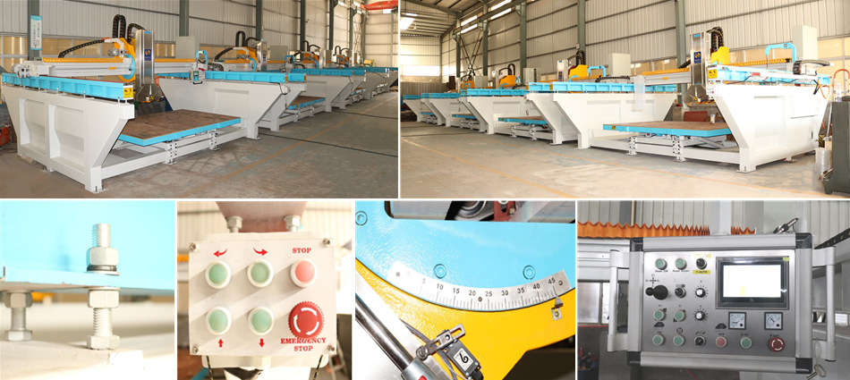 Infrared head chamfering bridge type stone cutting machine