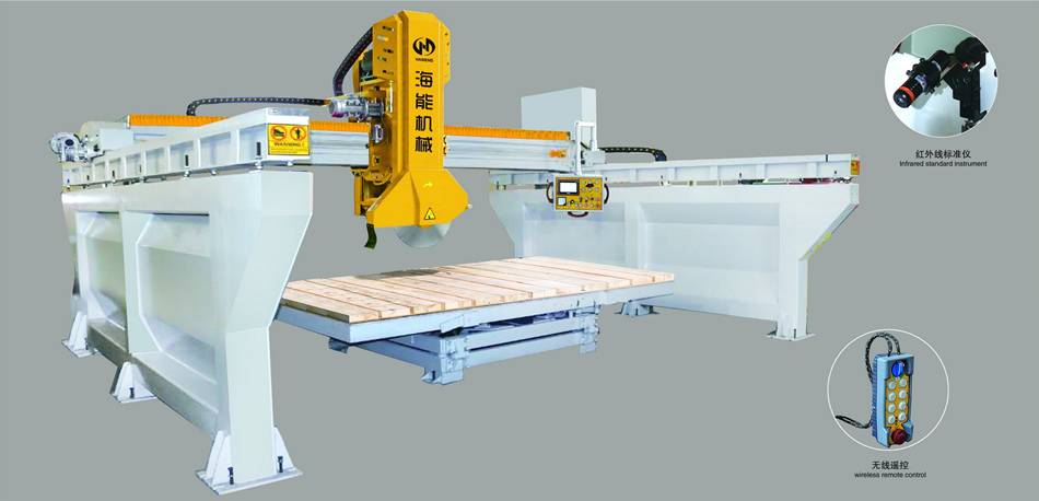 Tilting bridge type stone cutting machine