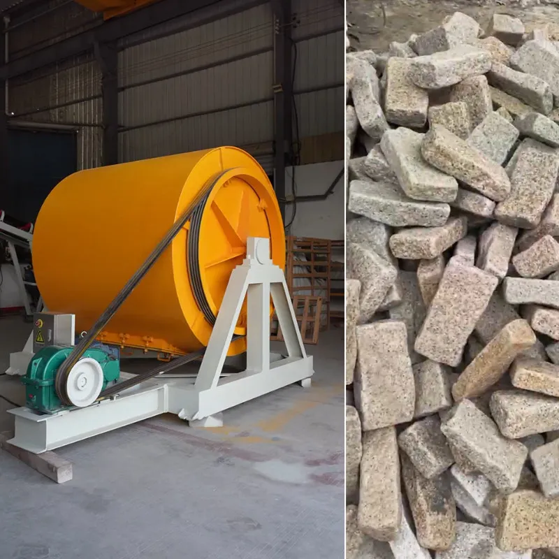 Rotary Tumbling Natural Rock Surface Polisher Vibratory Cubic Stone Finishing Machine