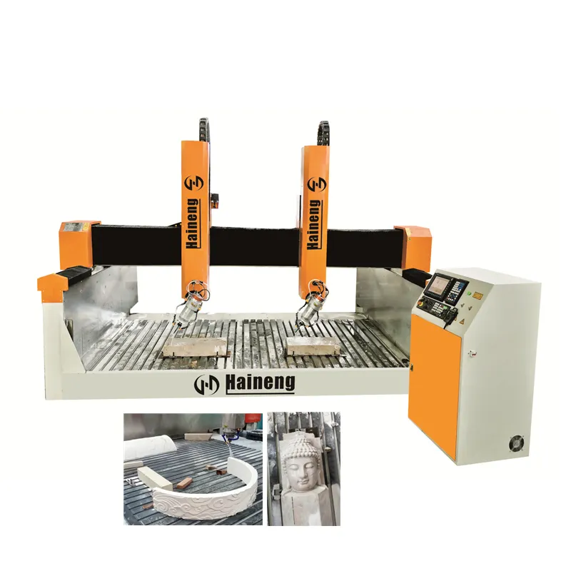 Double Head Swing CNC Stone Engraving Machine