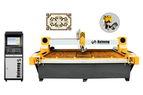 Kraf Batu Corak Marmar Mozek CNC Mesin Pemotong Jet Air 5 Paksi