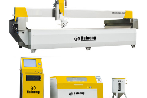 Kraf Batu Corak Marmar Mozek CNC 5 Paksi Mesin Pemotong Jet Air Merevolusikan Kesenian Tatahan Batu