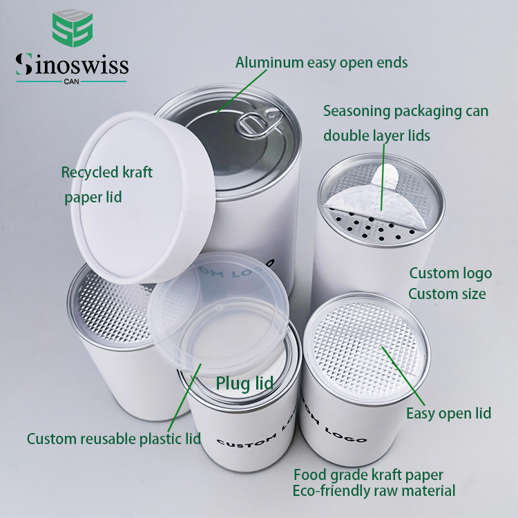 Supply Paper Composite Can With Metal Lid Wholesale Factory Guangdong Sinoswiss Can