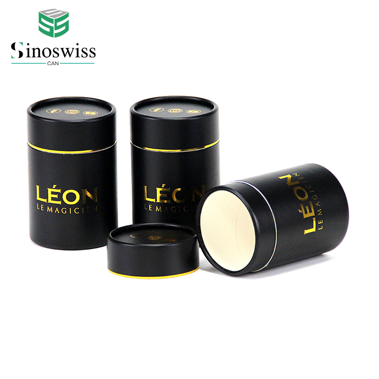 Biodegradable Cylinder Black Paper Tube Packaging