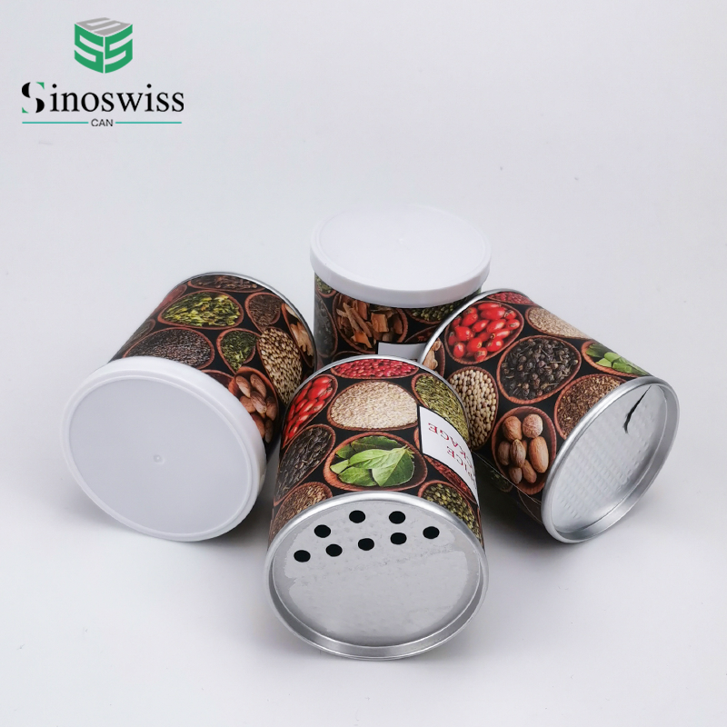 Eco Friendly Spices Packaging Paper Can Black Pepper Packaging