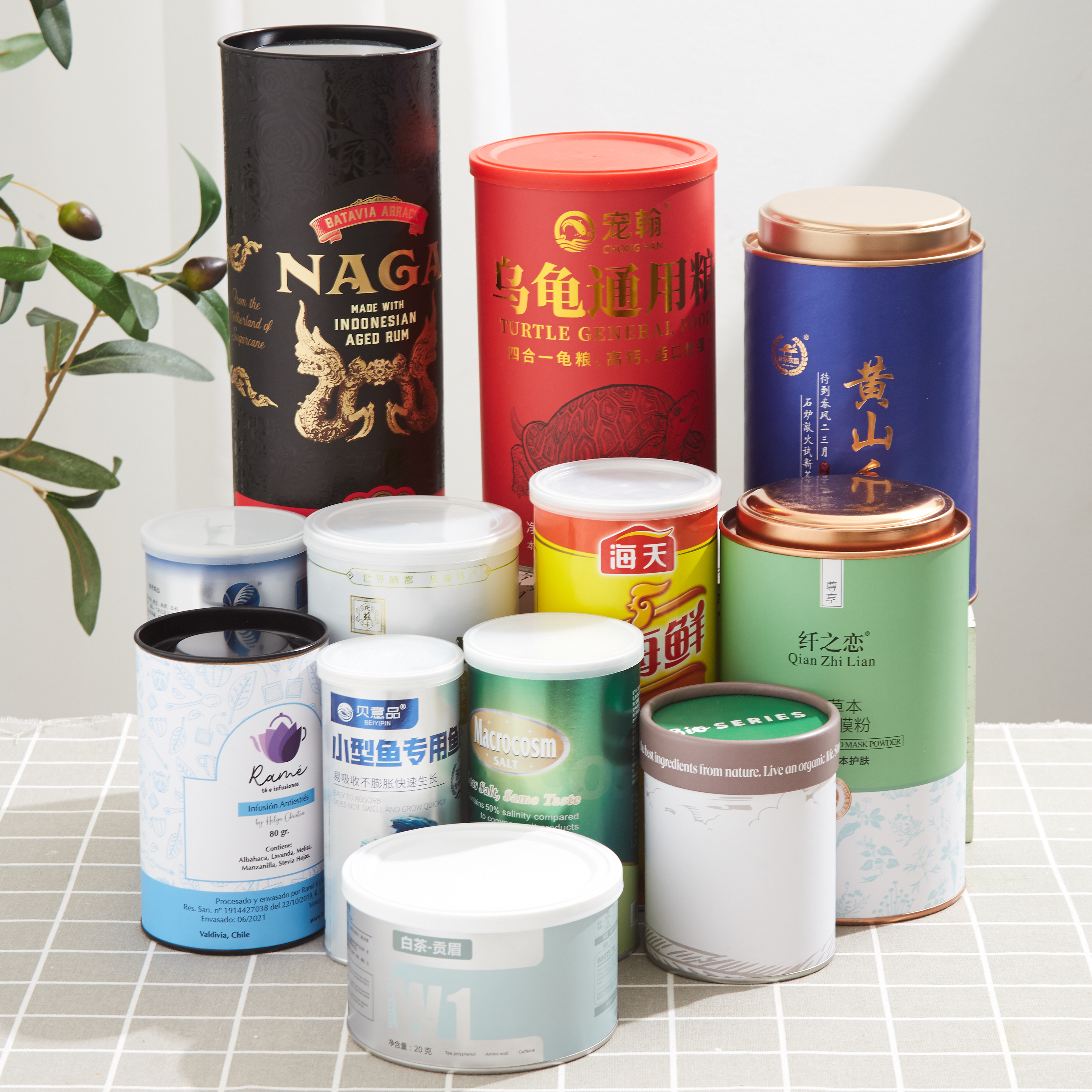 cylindrical paper can packaging