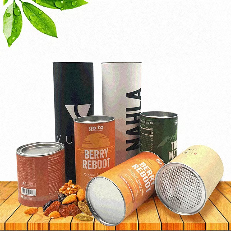 How is the cylindrical paper can packaging sealed?
