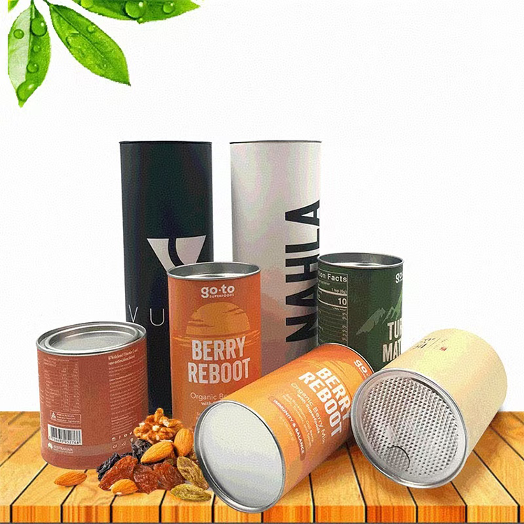 Cylindrical paper can packaging