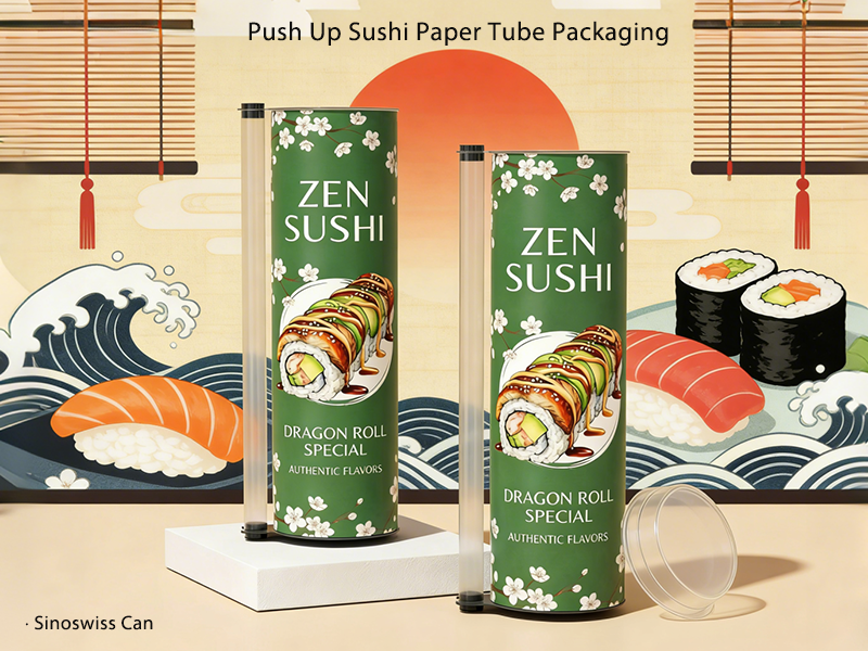 Push Up Sushi Paper Tube Packaging Push Up Sushi Paper Tube Packaging