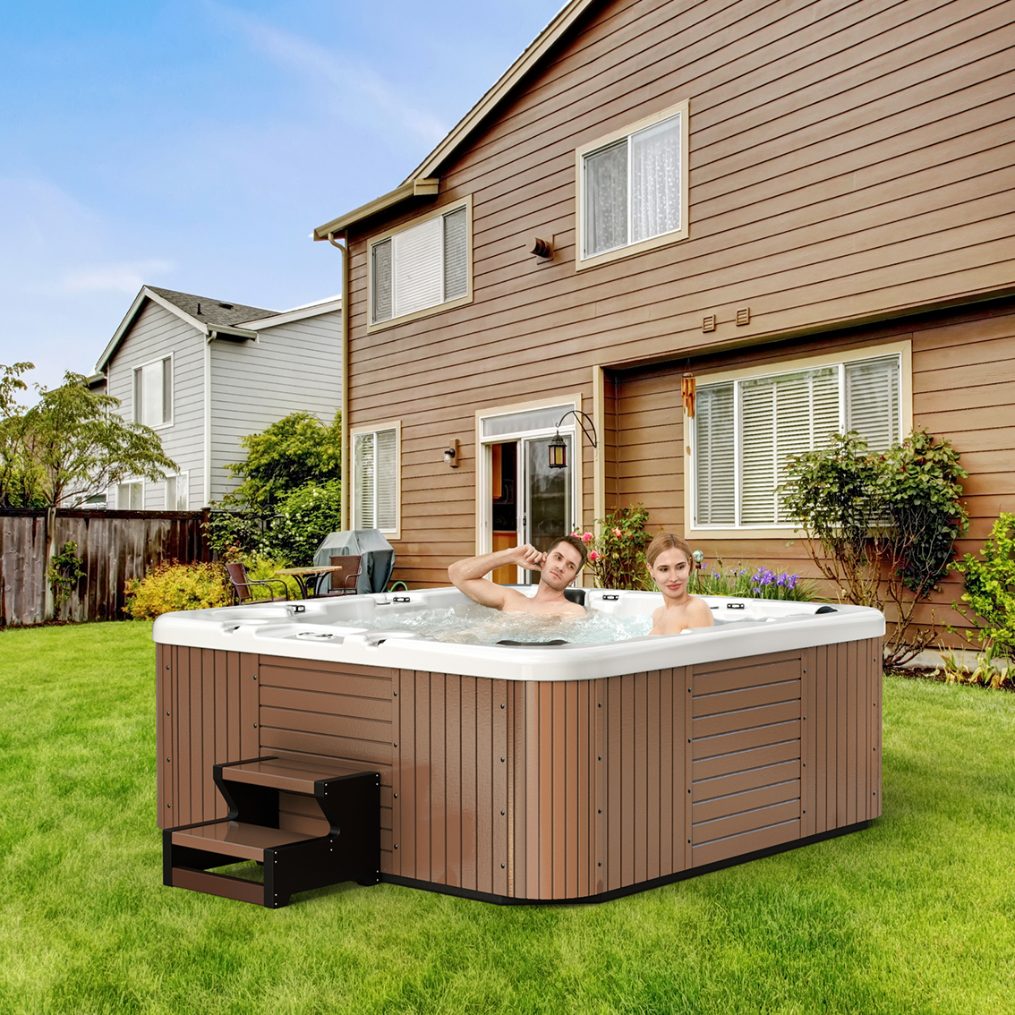 outdoor hot bathtub