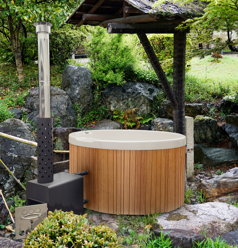Supply Wooden Fired Hot Tub / Outdoor Barrel Wholesale Factory