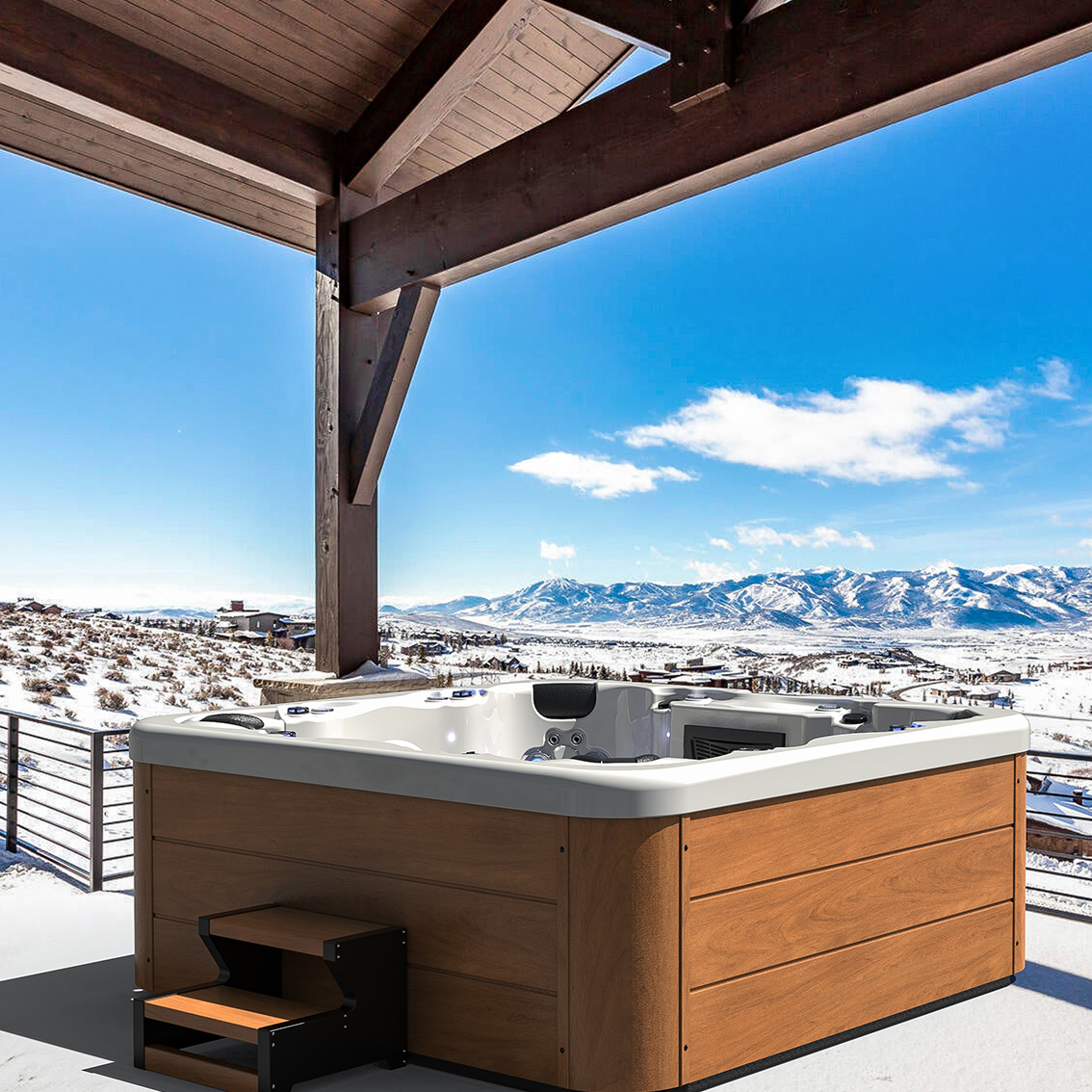 outdoor hot bathtub