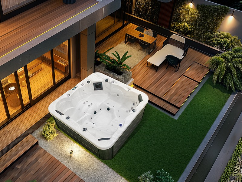 six person hot tub