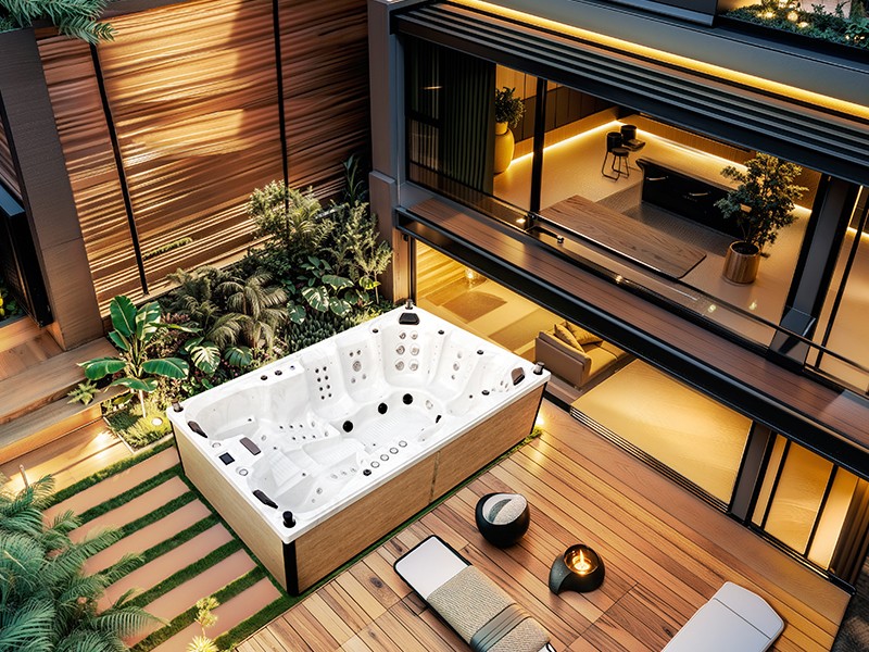 wooden hot tub