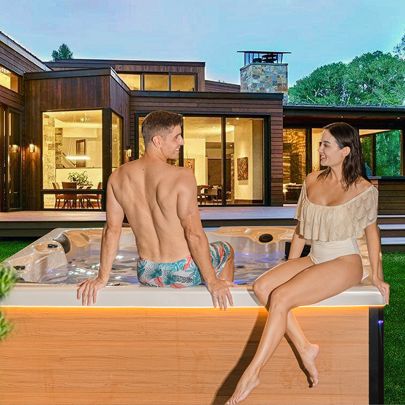 outdoor double jacuzzi bathtub