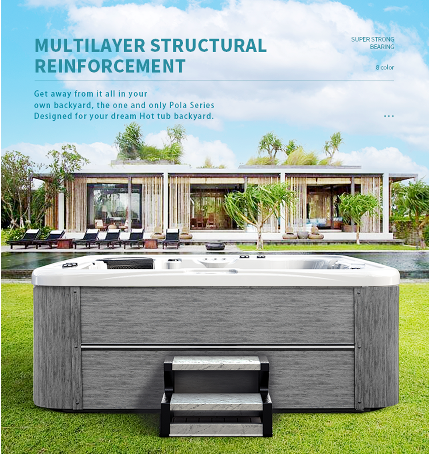 luxurious 6 person hottub