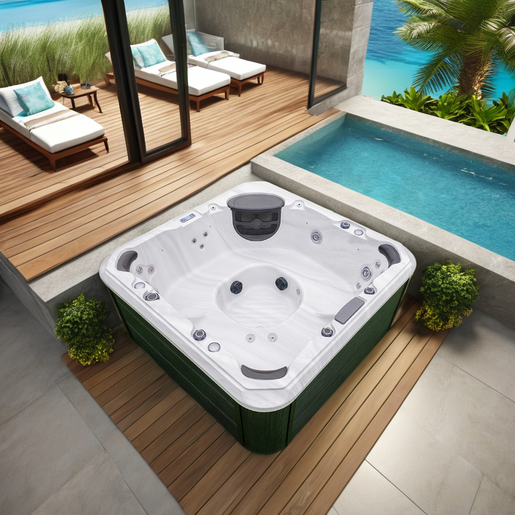 outdoor spa bathtub
