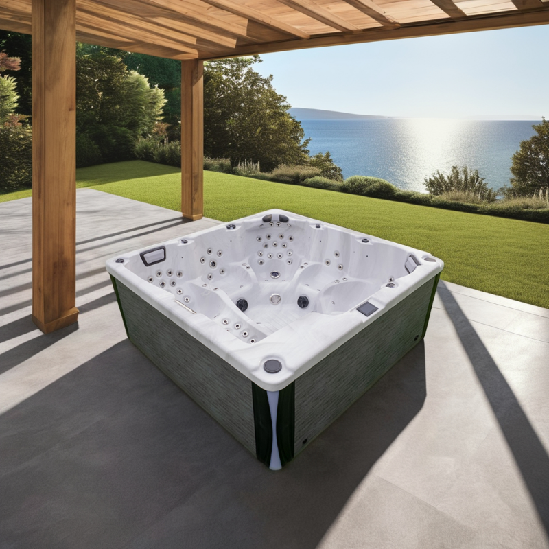 free standing hot tub