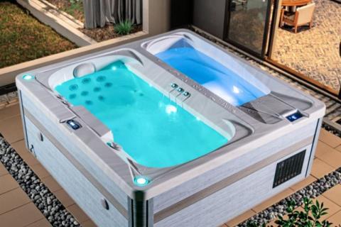 Welke zekering regelt de verwarming van een whirlpool in een buitenspa?