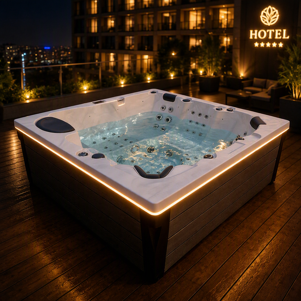 custom outdoor hot tub