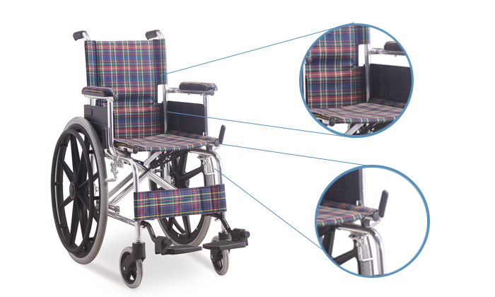 Stainless Steel Wheelchair Lightweight Foldable