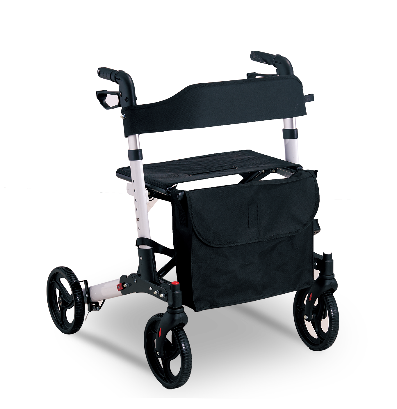 4-wheeled rollator walker with seat