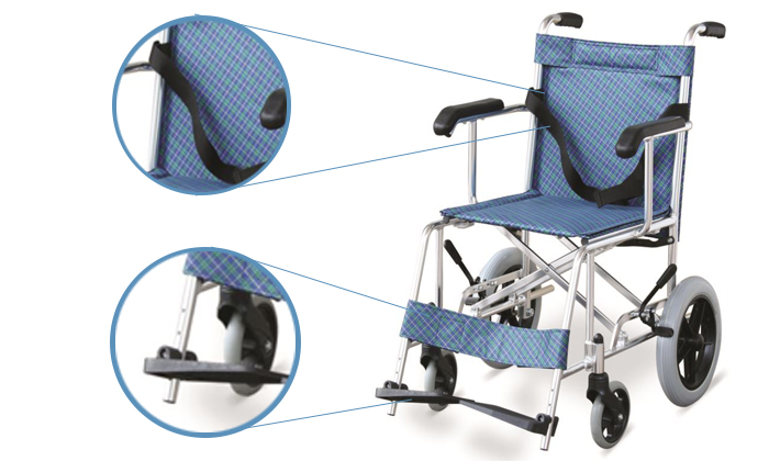 Portable Folding Ultralight Transport Travel Wheelchair