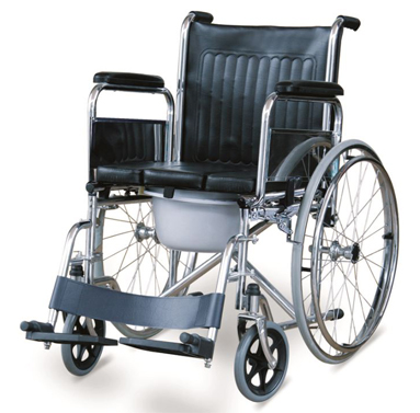 Steel Alloy Folding Commode Chair Wheelchair