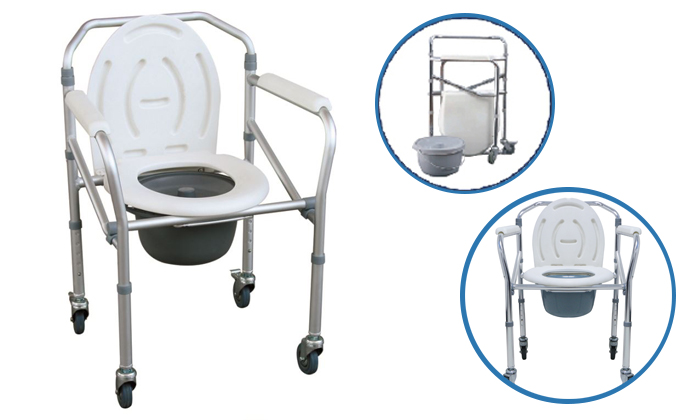 Mobile Bedside Commode with Wheels