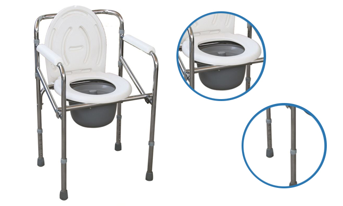 Folding Elderly Care Commode Chair Shower Transfer