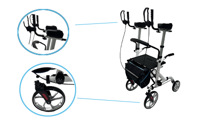 Stand Up Folding Rollator Walker