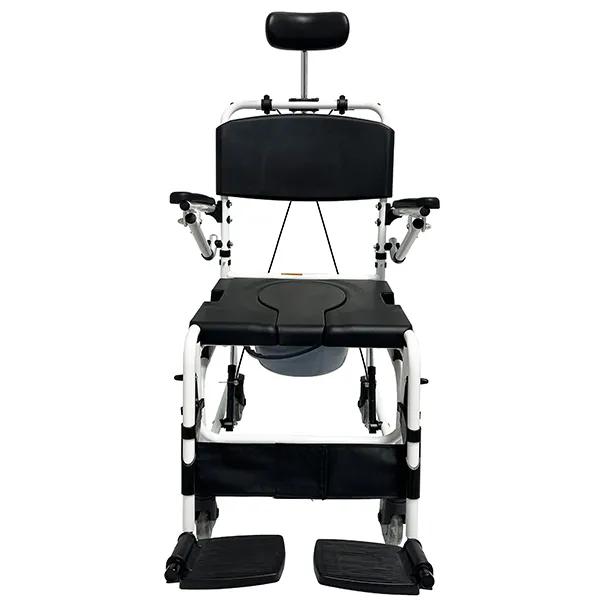 Nakatagilid na shower toilet chair