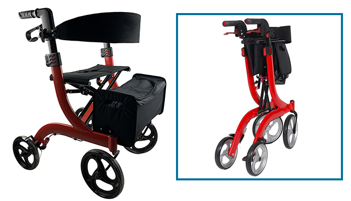 foldable walker with seat