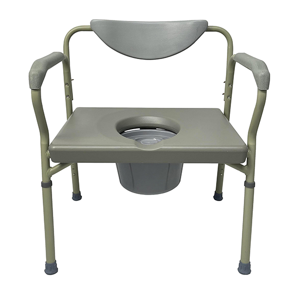 A large sitting width bathing commode chair