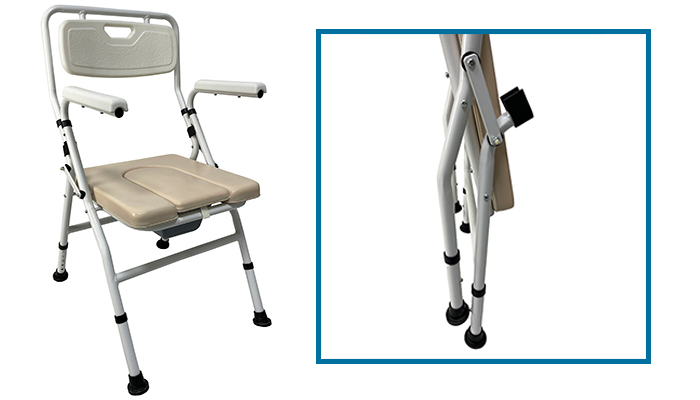 folding commode shower chair