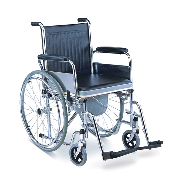 Transport opvouwbare rolstoel toiletstoel met wielen