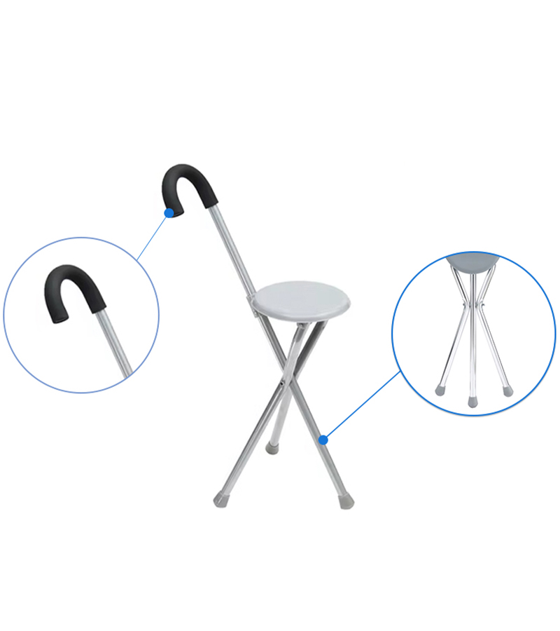 foldable walking aid seat crutch