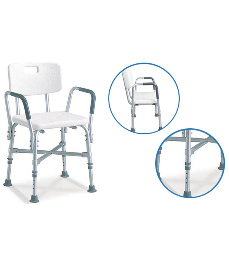 Aluminum Alloy Safety Shower Chair with Backrest