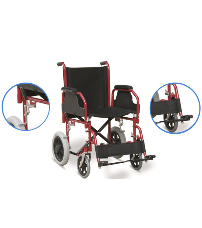 red frame lightweight wheelchair