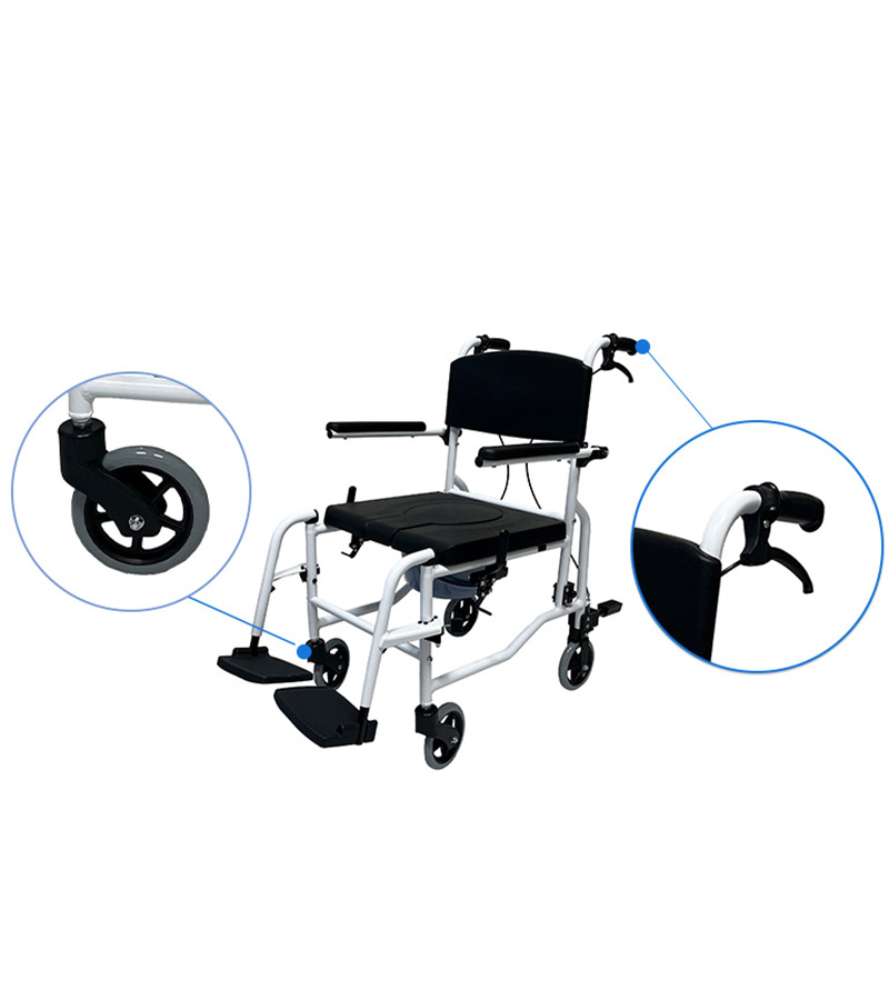 Toilet Commode Chair with Detachable Footrest