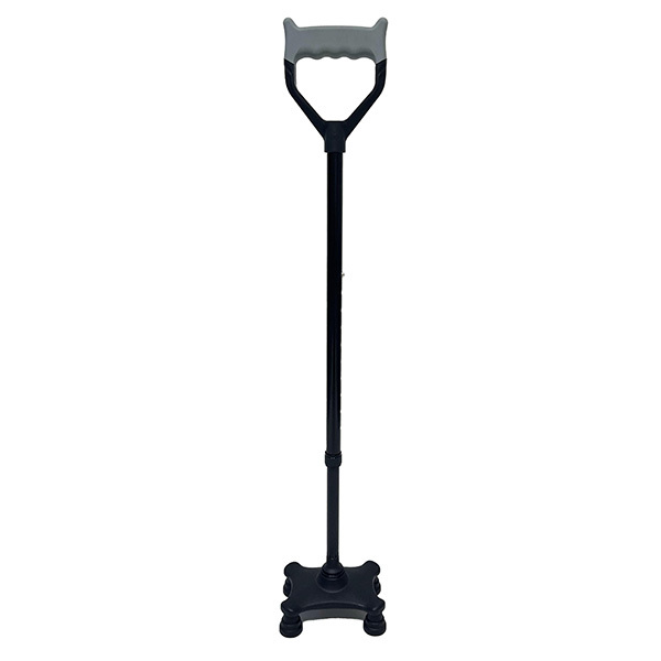 Canne quadruple en alliage d'aluminium avec poignée souple