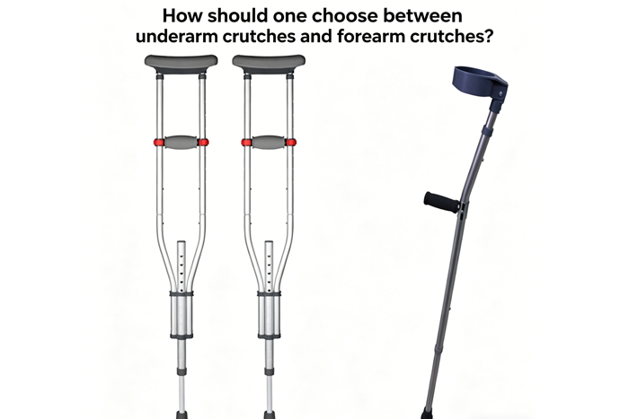 How should one choose between underarm crutches and forearm crutches?