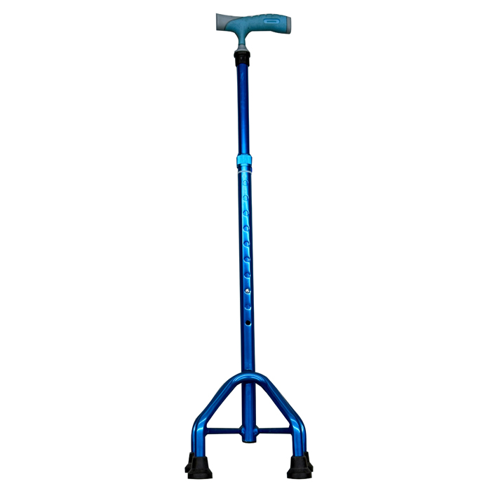 Aluminum Alloy Adjustable Quad Cane with Straight Handle